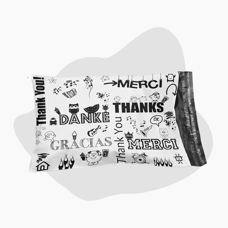 Poly Mailer Envelopes 6" x 9" Multi Design Weight 0.25 to 1 pound