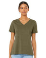 BELLA + CANVAS® Women's Relaxed Heather CVC V-Neck Short Sleeve Tee - 6405CVC