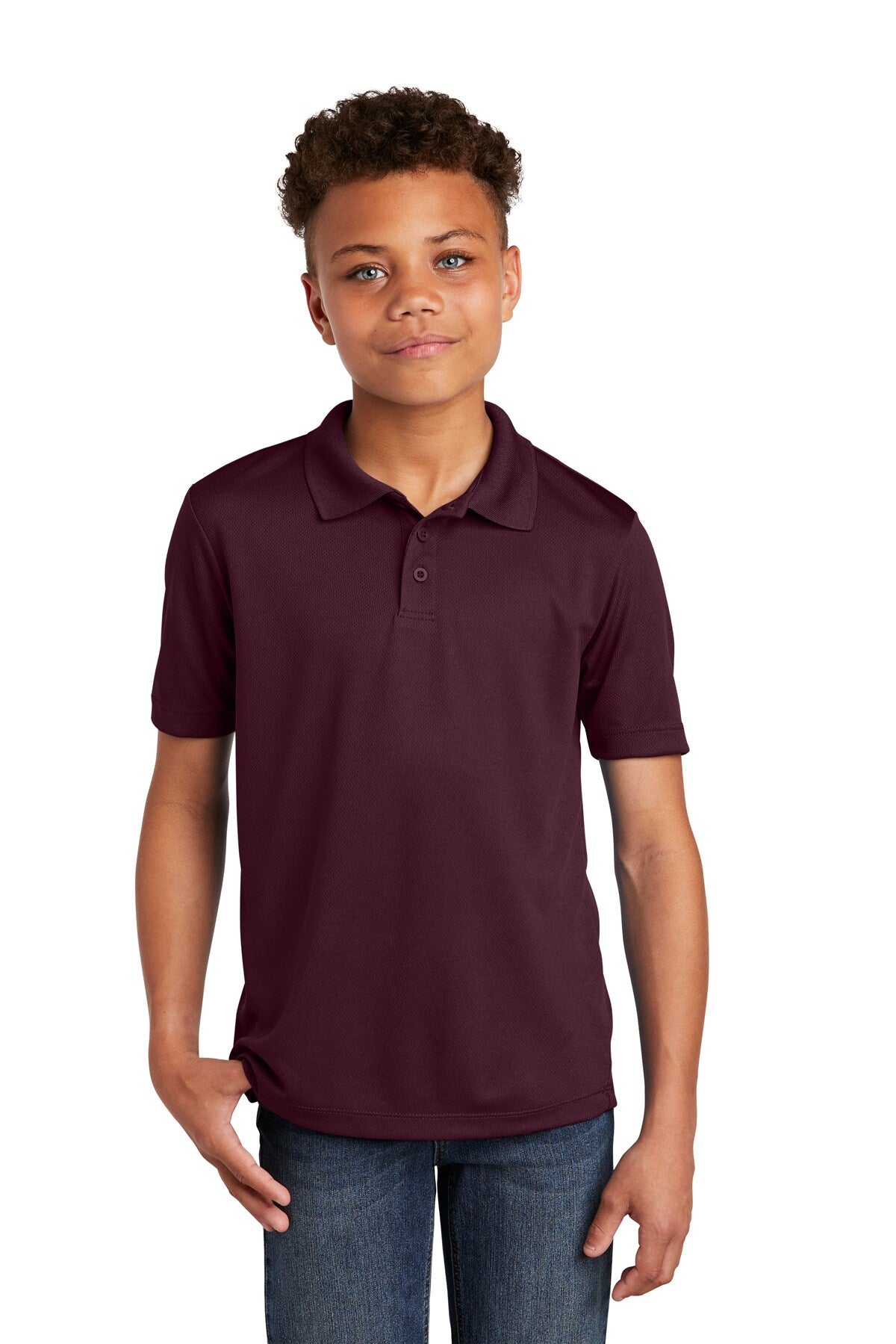 Sport-Tek® Youth Posi Charge Racer Mesh Collared Neck Half Sleeve Polo
