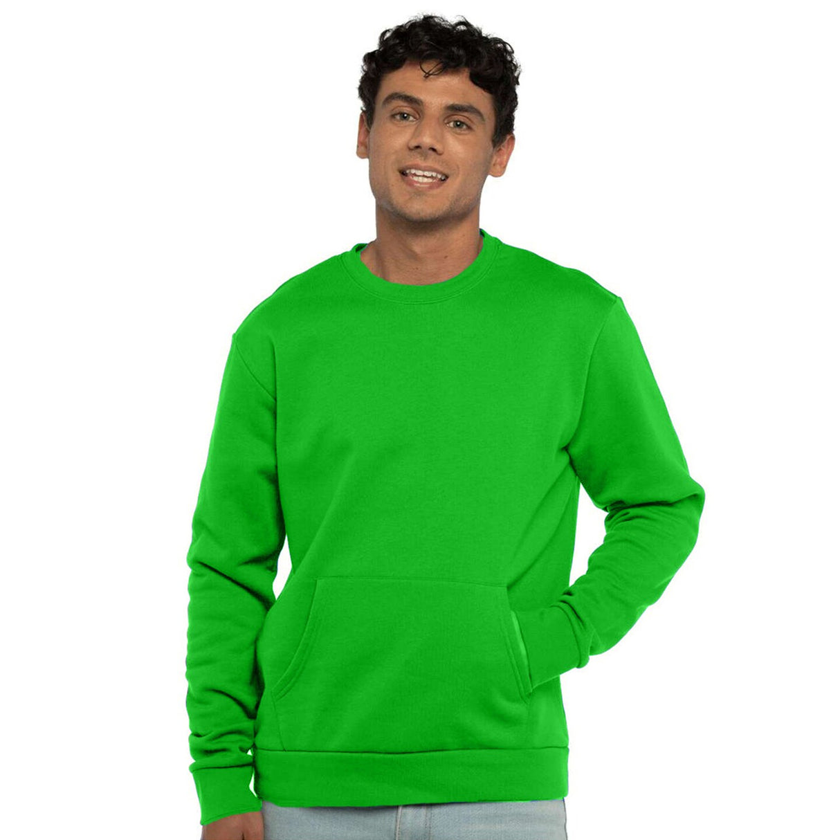 Next Level® Santa Barbara Pocket Crewneck Long Sleeve Sweatshirt