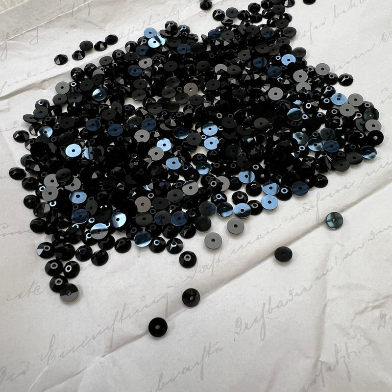 Black Sewing Notions With Crystals