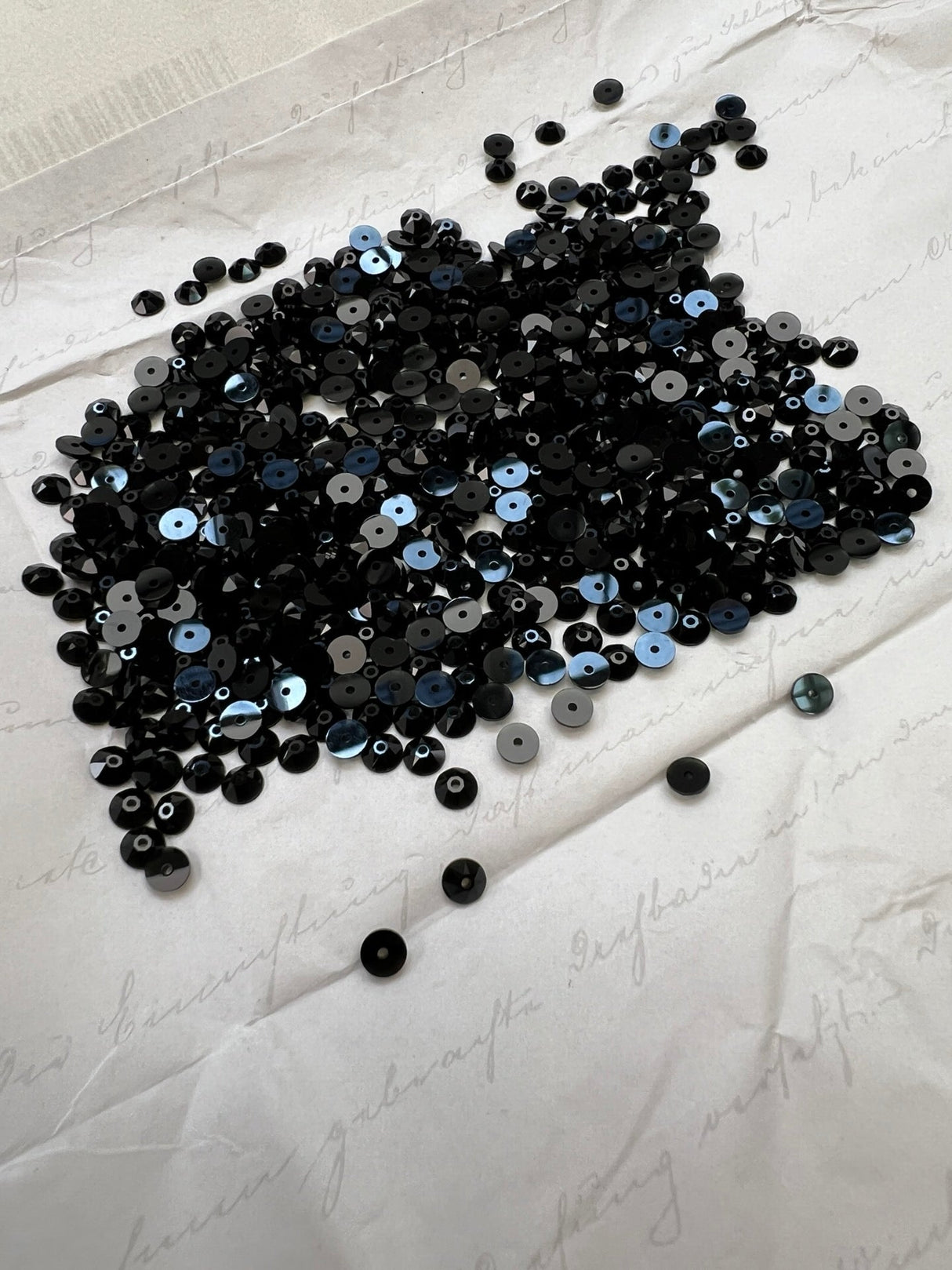 Black Sewing Notions With Crystals