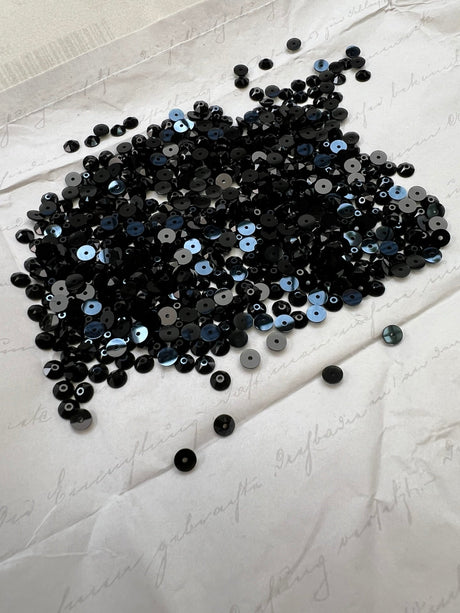Black Sewing Notions With Crystals