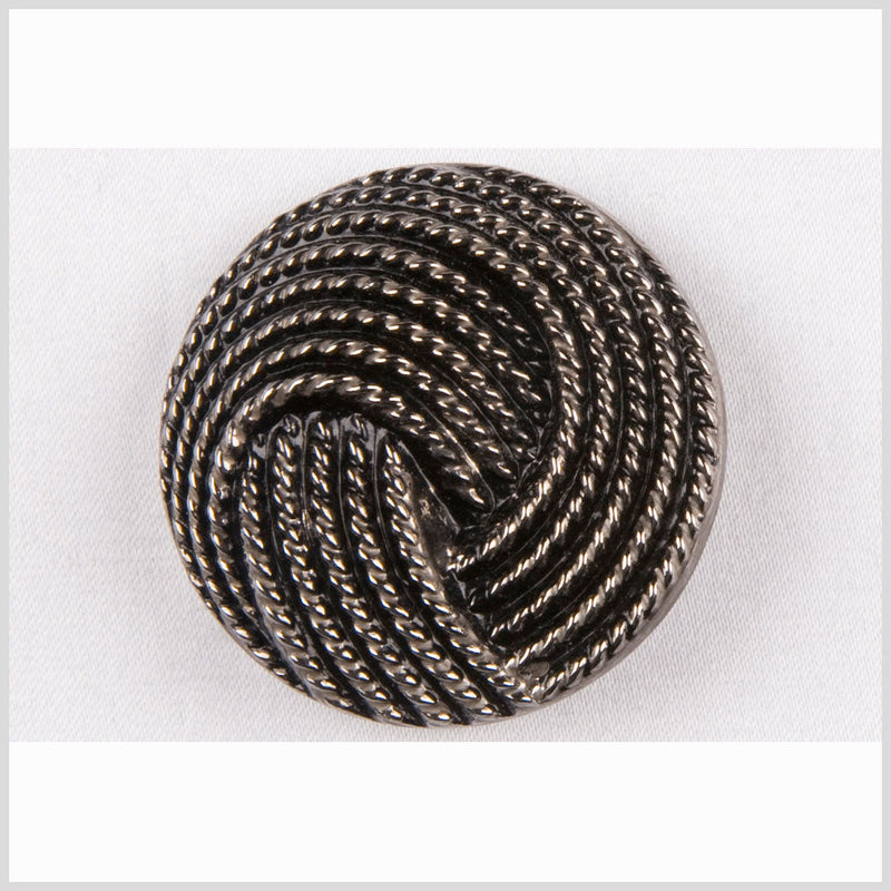 Black and Platinum Knotted Glass Shank Back Button - 22L/14mm