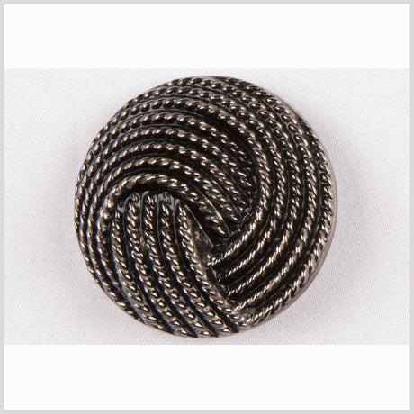 Black and Platinum Knotted Glass Shank Back Button - 22L/14mm