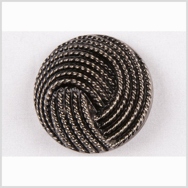 Black and Platinum Knotted Glass Shank Back Button - 22L/14mm