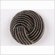 Black and Platinum Knotted Glass Shank Back Button - 36L/23mm