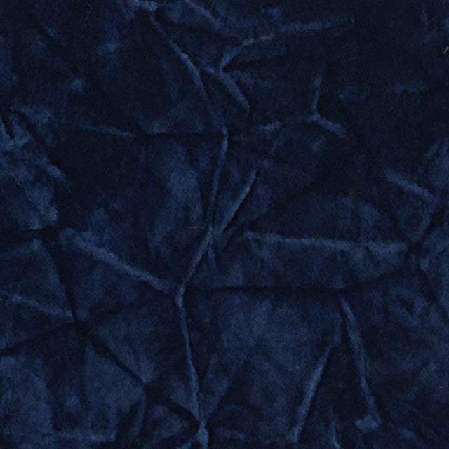 Navy Blue Flocking Crushed Velvet Upholstery Fabric,