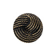 Black and Gold Knotted Glass Shank Back Button - 36L/23mm