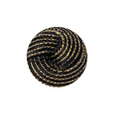 Black and Gold Knotted Glass Shank Back Button - 36L/23mm