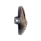 Black and Gold Knotted Glass Shank Back Button - 44L/28mm