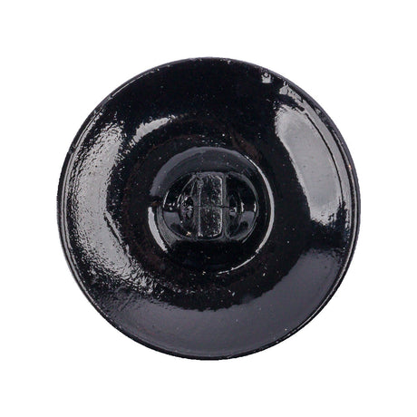 Black and Gold Knotted Glass Shank Back Button - 44L/28mm