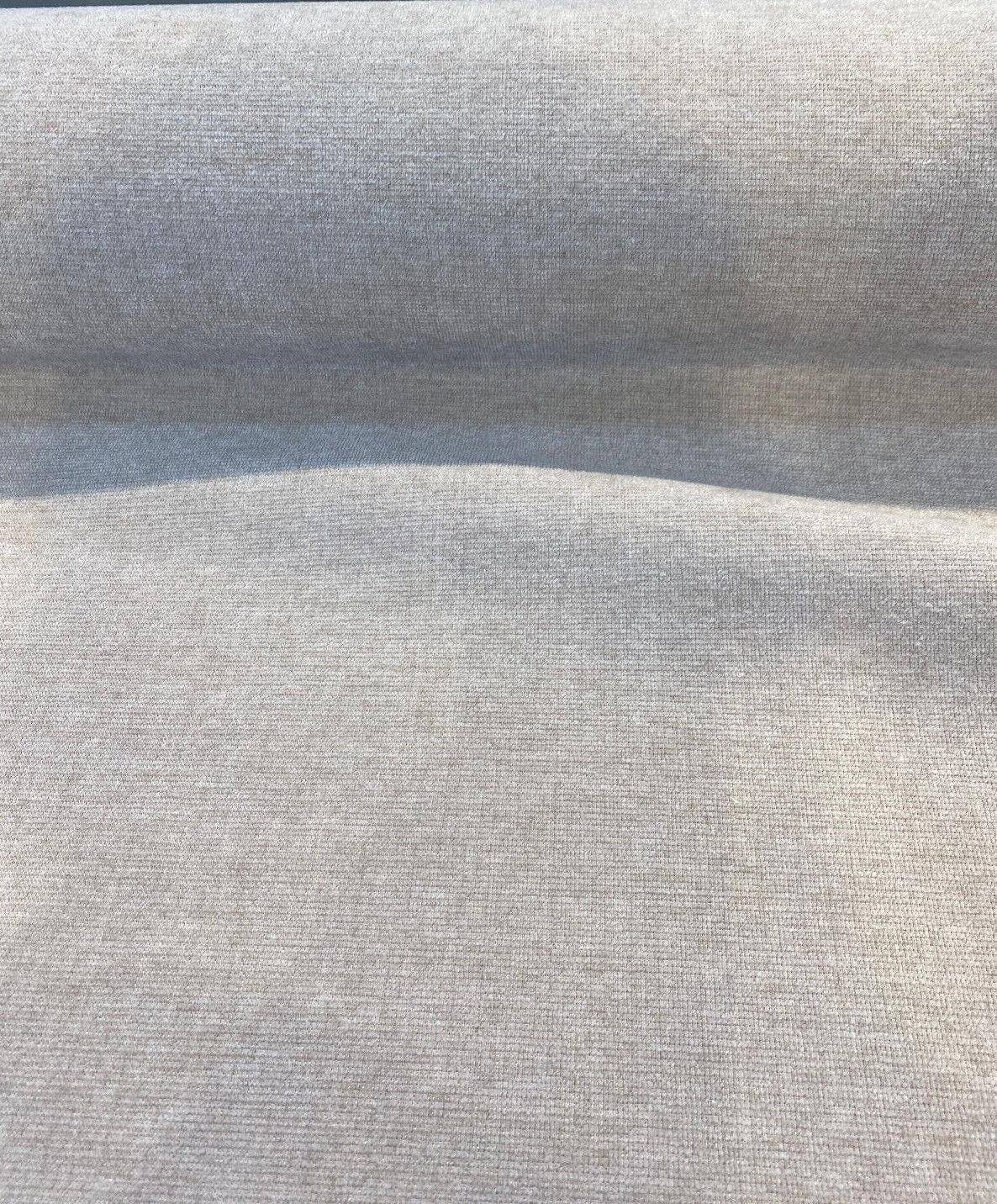 Sunbrella Outdoor Chenille Bliss Velvet Acrylic Fabric - Beige Plush Upholstery, 54" Width (1 Yard)