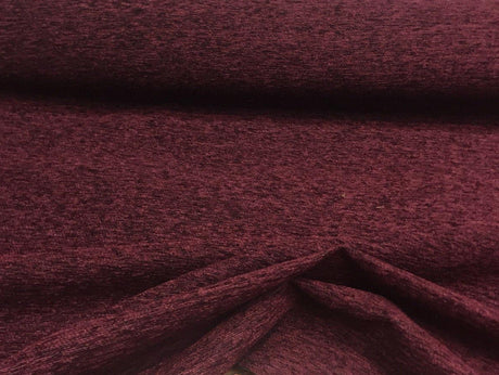 Wine Heavy Chenille Backed Upholstery Fabric - Wine Solid, 56" Width (1 Yard)