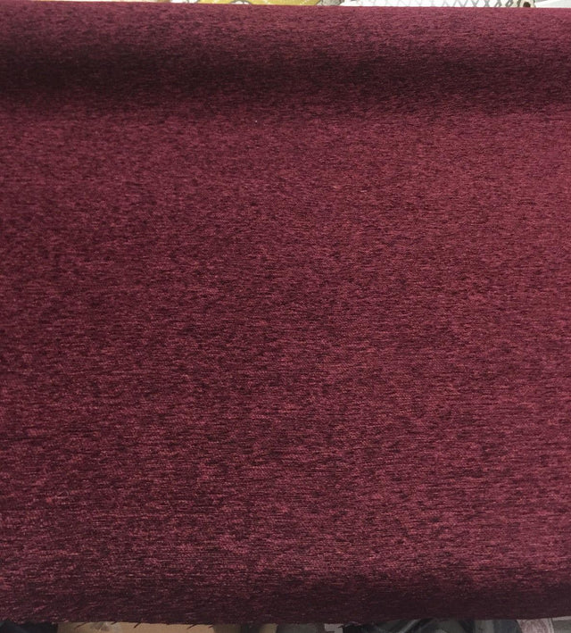 Wine Heavy Chenille Backed Upholstery Fabric - Wine Solid, 56" Width (1 Yard)