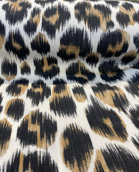Leopard Natural Cotton Canvas Fabric - Leopard Print, 56" Width (1 Yard)