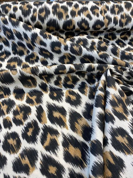 Leopard Natural Cotton Canvas Fabric - Leopard Print, 56" Width (1 Yard)