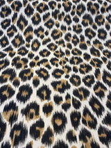 Leopard Natural Cotton Canvas Fabric - Leopard Print, 56" Width (1 Yard)