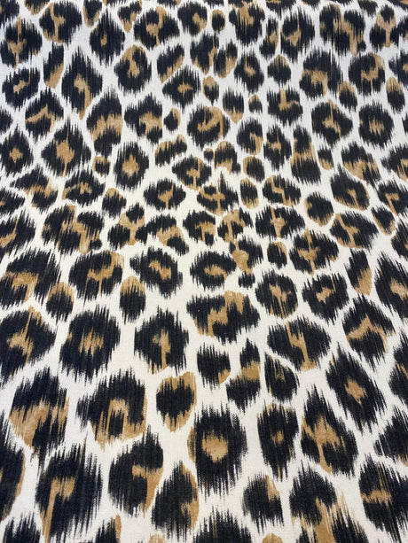 Leopard Natural Cotton Canvas Fabric - Leopard Print, 56" Width (1 Yard)