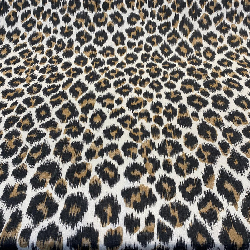 Leopard Natural Cotton Canvas Fabric - Leopard Print, 56" Width (1 Yard)