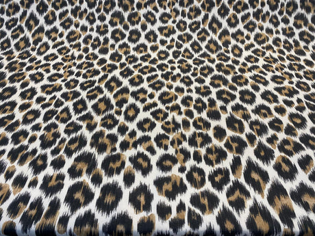 Leopard Natural Cotton Canvas Fabric - Leopard Print, 56" Width (1 Yard)