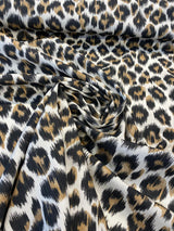 Leopard Natural Cotton Canvas Fabric - Leopard Print, 56" Width (1 Yard)