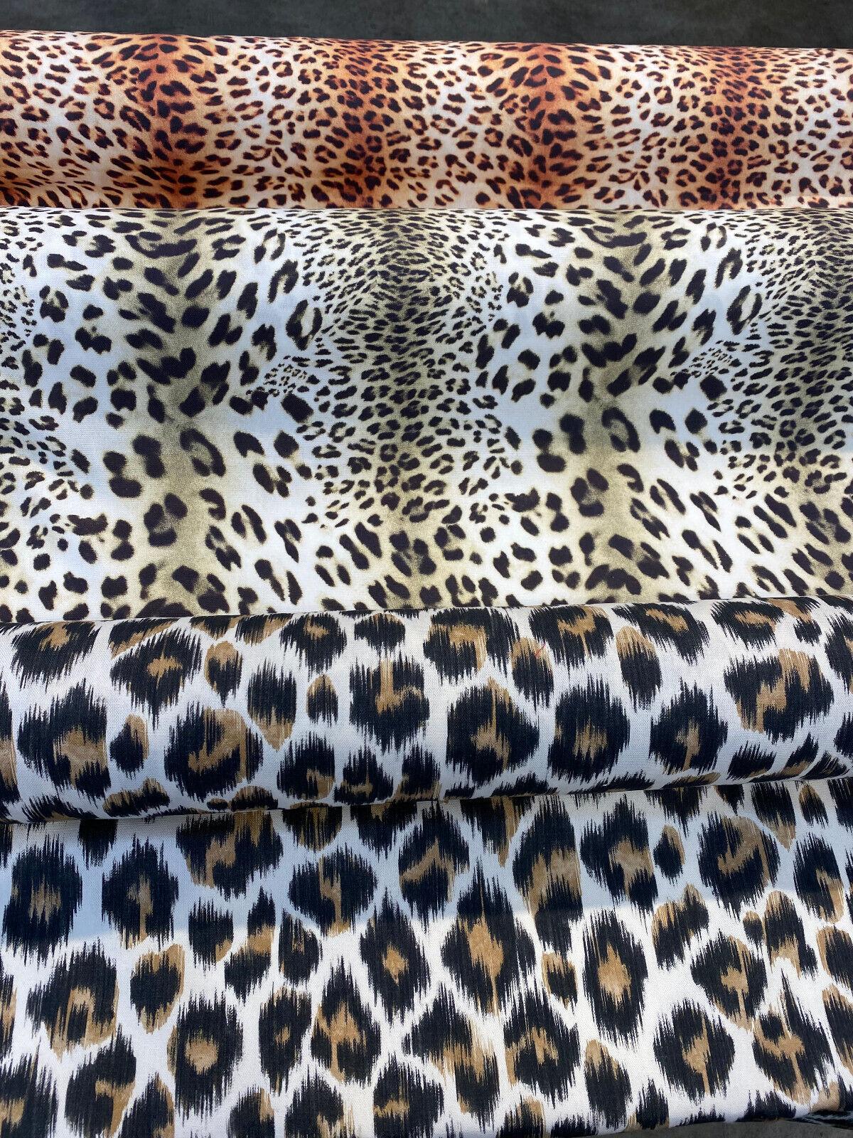 Leopard Natural Cotton Canvas Fabric - Leopard Print, 56" Width (1 Yard)
