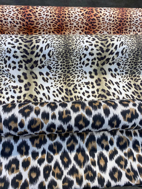 Leopard Natural Cotton Canvas Fabric - Leopard Print, 56" Width (1 Yard)