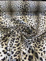 Jaguar Mombasa Sepia Cotton Fabric - Jaguar Skin Pattern, Beige White/Off White/Black, 56" Width (By The Yard)