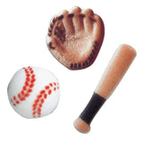 Baseball Assortment Sugar decorations Dec-Ons for Cupcake or Cake - set of 12