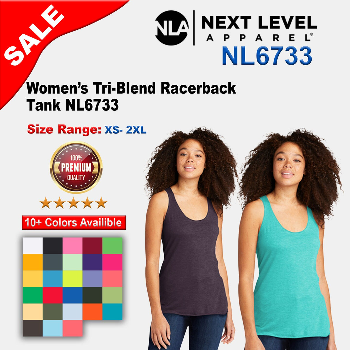 Next Level® Women’s Crewneck Tri-Blend Racerback Tank
