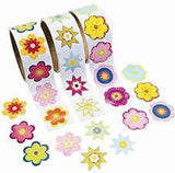 1 1/2" Spring Bright Flower Sticker Roll 100 Pieces