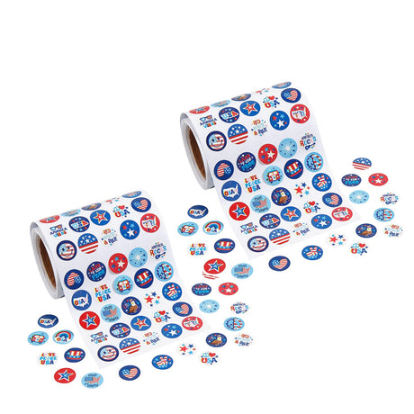 Mini Patriotic Sticker Roll Bulk 1000 Pc