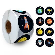 Space Sticker Roll 100 Pieces