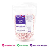 DecoPac Peppermint Crushed Candy Bits, Sugar Decorations For Cakes, Toppings, Cupcakes, and Drinks, Red and White, Mint Flavor, 16oz Pack