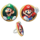 Super Mario with Mario & Luigi Cupcake Rings set of 12