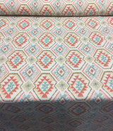 Epachi Panorama Cotton Fabric - Peach Spice Ethnic Pattern, 45" Width (1 Yard)