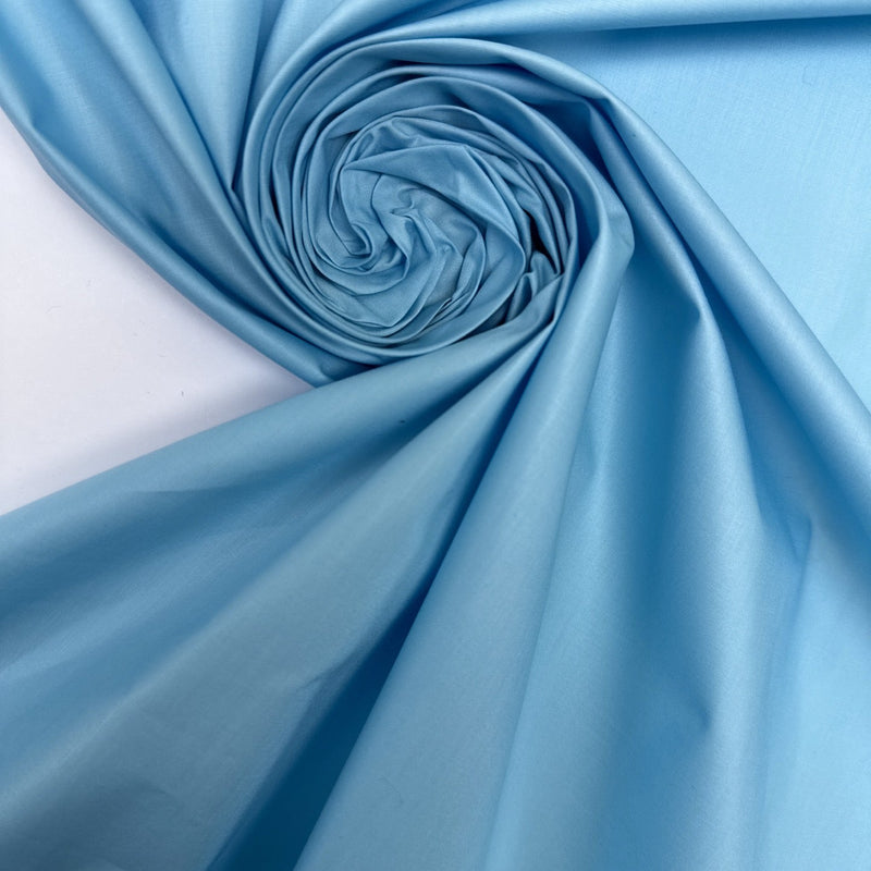 Blue Viscose Poplin