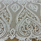 Beaded Corded Bridal Lace Dark Ivory