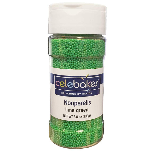 Celebakes Lime Green Nonpareils, 3.8 oz.