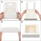 10 x 10 x 2.5" White Bakery Boxes with Window Pastry Boxes for Cakes, Cookies and Desserts