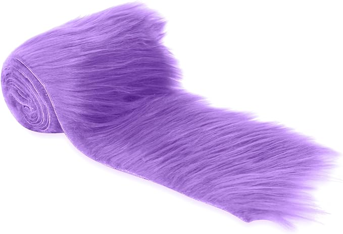 Faux Fur Fabric Ribbon Lavender Pre-Cut Strips