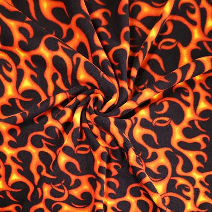 Polar Fleece Fabric Fire Print 60" 280 GSM