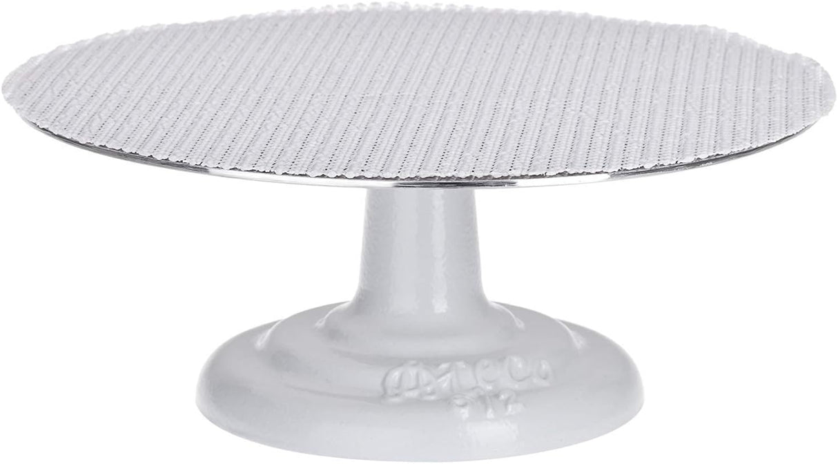 12" Turntable - Standard Decorator's Round - Revolving Cake Turntable / Stand with Cast Iron Base and Aluminum Top