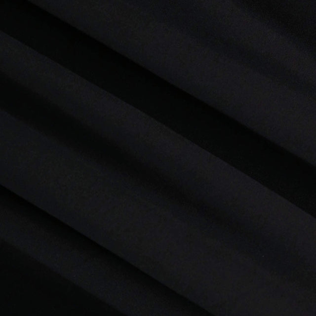 DTY Double Brushed Poly Spandex Knit Fabric Black