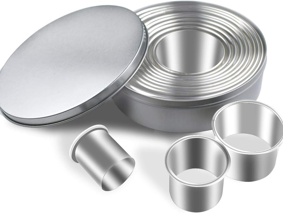 12-Piece Round Cookie Cutter Set – Stainless Steel Circle Biscuit & Pastry Cutters