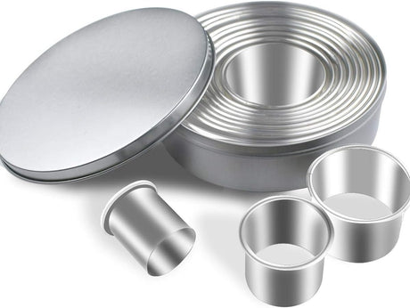 12-Piece Round Cookie Cutter Set – Stainless Steel Circle Biscuit & Pastry Cutters