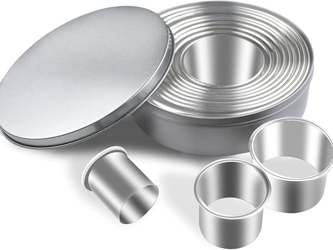 12-Piece Round Cookie Cutter Set – Stainless Steel Circle Biscuit & Pastry Cutters