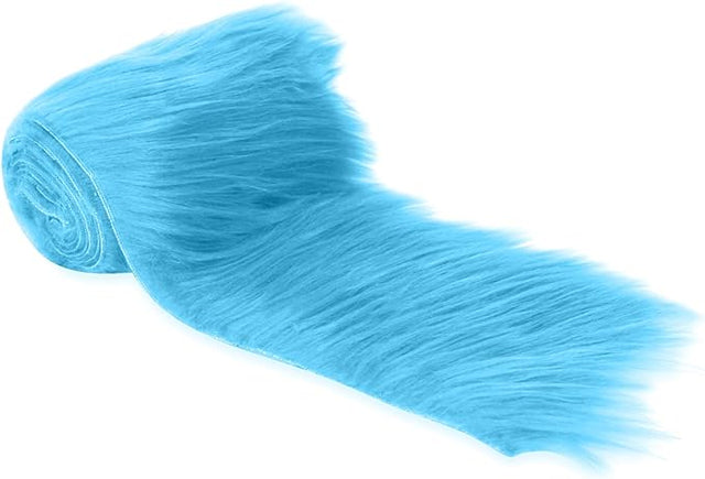 Faux Fur Fabric Ribbon Turquoise Pre-Cut Strips