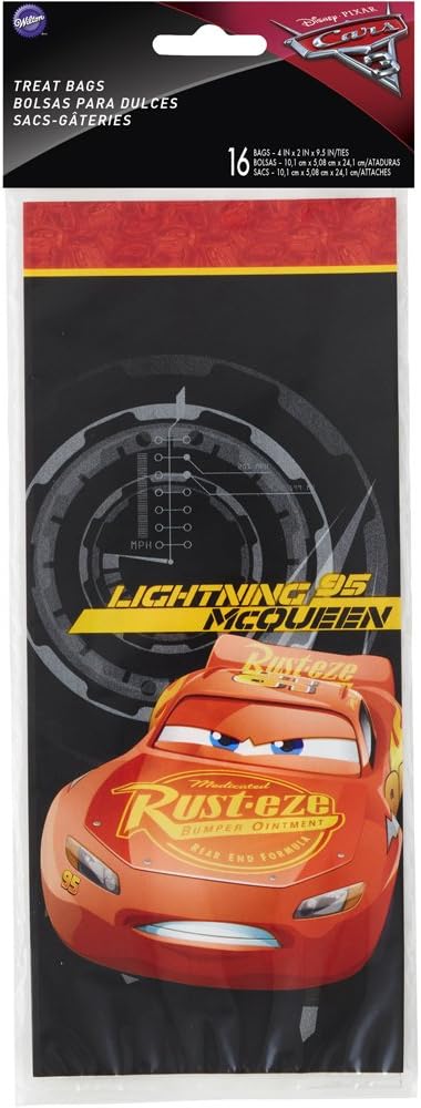 Wilton Disney Pixar Cars 3 Treat bags gifts 16 count with ties
